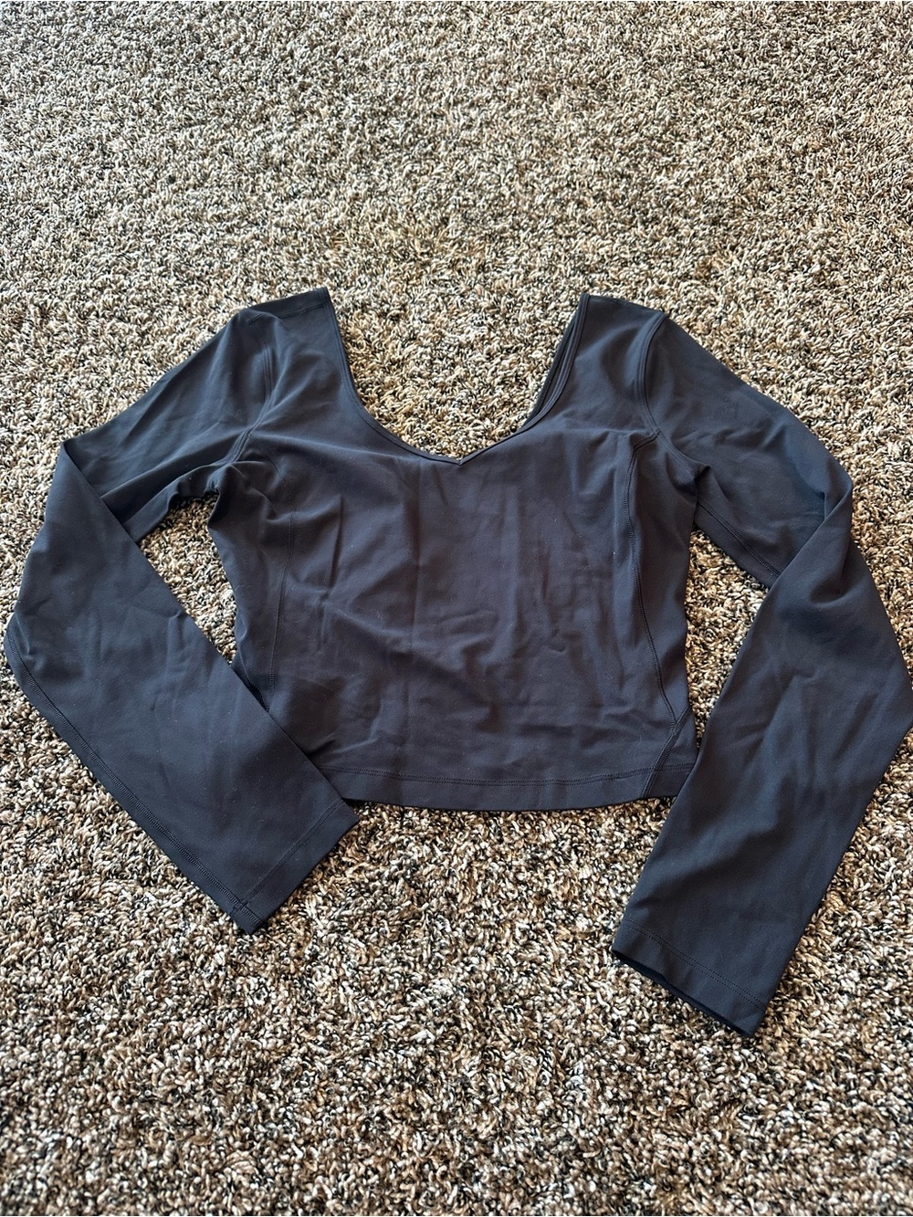 lululemon Black Long-Sleeve Scoop Neck Women's Top